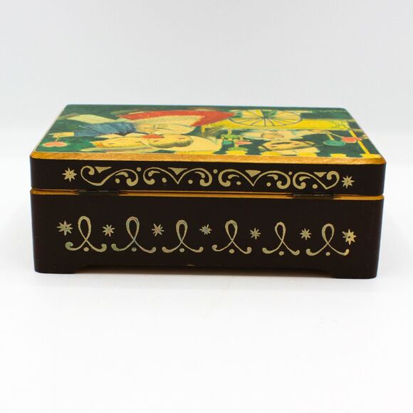 Vintage Wood Reuge Music Box Dutch Kids Art by Juan Ferrandiz Decoupage Style - Picture 8 of 8